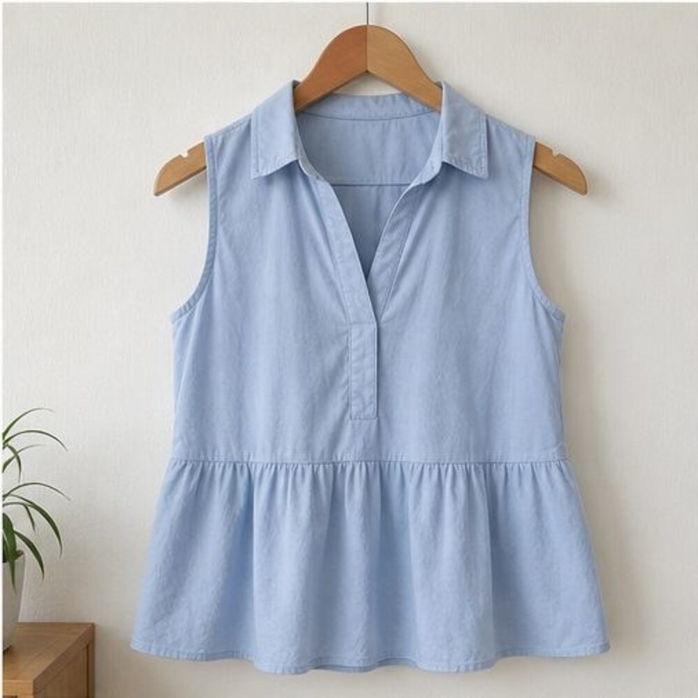 Blue Button Blouse